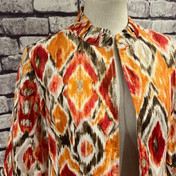 Chico's Multicolored No Close 3/4 Sleeve Jacket Size Medium - Picture 2 of 10